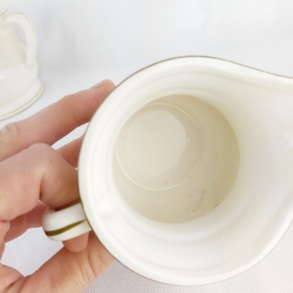 Vintage creamer and sugar pottery ceramic pot - Picture 5 of 12